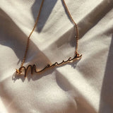 Handwritten Name Necklace Personalized Stainless Steel Charm Pendant