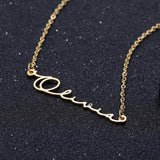 Handwritten Name Necklace Personalized Stainless Steel Charm Pendant