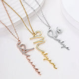 Personalized Diamond Name Necklace with Crystal Pendant
