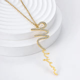 Personalized Diamond Name Necklace with Crystal Pendant