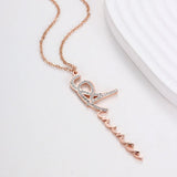 Personalized Diamond Name Necklace with Crystal Pendant