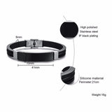 Men's Engraved Cross Silicone Bracelet Sports Bangle