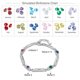 Personalized Silver Bracelet with Birthstone