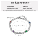 Personalized Silver Bracelet with Birthstone