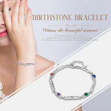 Personalized Silver Bracelet with Birthstone