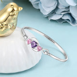 Personalized Silver Infinity Bracelet Heart CZ Name Forever Jewelry Gift