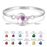 Personalized Silver Infinity Bracelet Heart CZ Name Forever Jewelry Gift