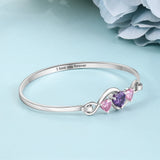 Personalized Silver Infinity Bracelet Heart CZ Name Forever Jewelry Gift