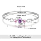 Personalized Silver Infinity Bracelet Heart CZ Name Forever Jewelry Gift