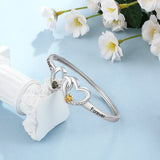 Personalized Intertwined Heart Bracelets with Birthstones & Engraved Name