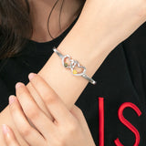 Personalized Intertwined Heart Bracelets with Birthstones & Engraved Name