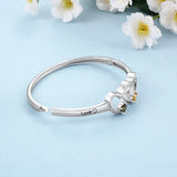 Personalized Intertwined Heart Bracelets with Birthstones & Engraved Name