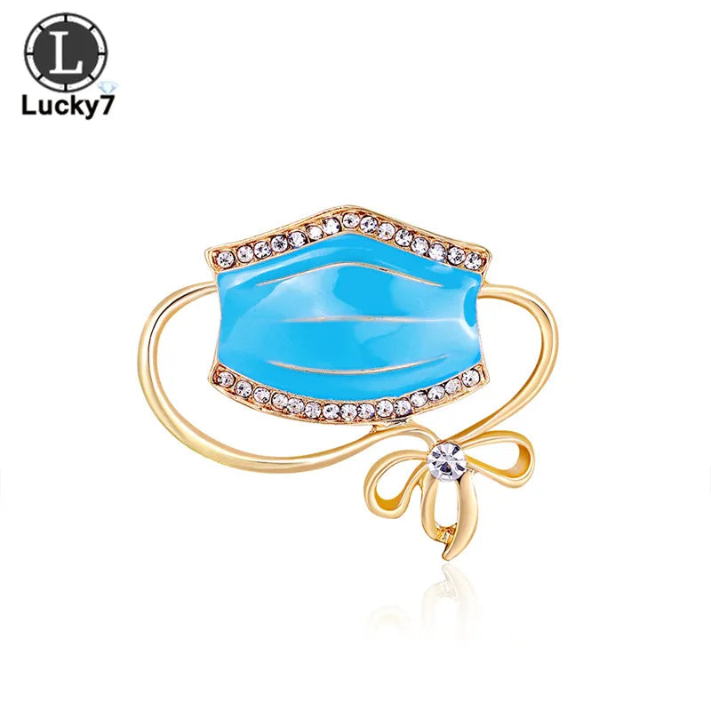 Alloy Mask Corsage Rhinestone Brooch