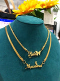 Personalized Snake Chain Name Necklace for Women Stainless Steel BFF