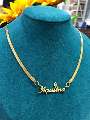 Personalized Snake Chain Name Necklace for Women Stainless Steel BFF