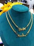 Personalized Snake Chain Name Necklace for Women Stainless Steel BFF