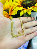 Personalized Snake Chain Name Necklace for Women Stainless Steel BFF