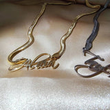 Personalized Snake Chain Name Necklace Stainless Steel Letter Choker Couple