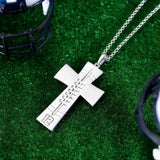 Custom Soccer Cross Necklace Engraved Copper Pendant Number Jesus Jewelry