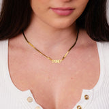 Personalized Soft Snake Chain Name Necklace Nameplate Choker Necklace