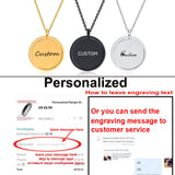 Personalized Spinner Necklace Pendant, Name Picture Stainless Steel Necklace