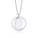Personalized Spinner Necklace Pendant, Name Picture Stainless Steel Necklace
