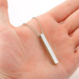 Custom Square Bar Necklace Engraved Stainless Steel Personalized Name Jewelry