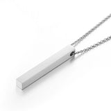 Custom Square Bar Necklace Engraved Stainless Steel Personalized Name Jewelry