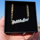Personalized Stainless Steel Double Bling Name Necklace