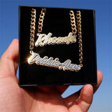Personalized Stainless Steel Double Bling Name Necklace
