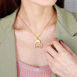 Personalized Dolphin Necklace Heart Nameplate Pendant