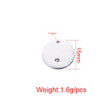 Stainless Steel Round Disc Rhinestone Charms Pendant 20pcs