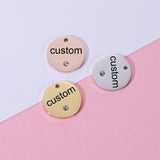 Stainless Steel Round Disc Rhinestone Charms Pendant 20pcs