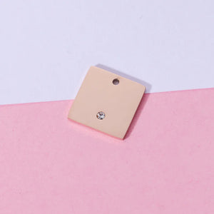 Custom Stainless Steel Square Rhinestone Charms 20pcs