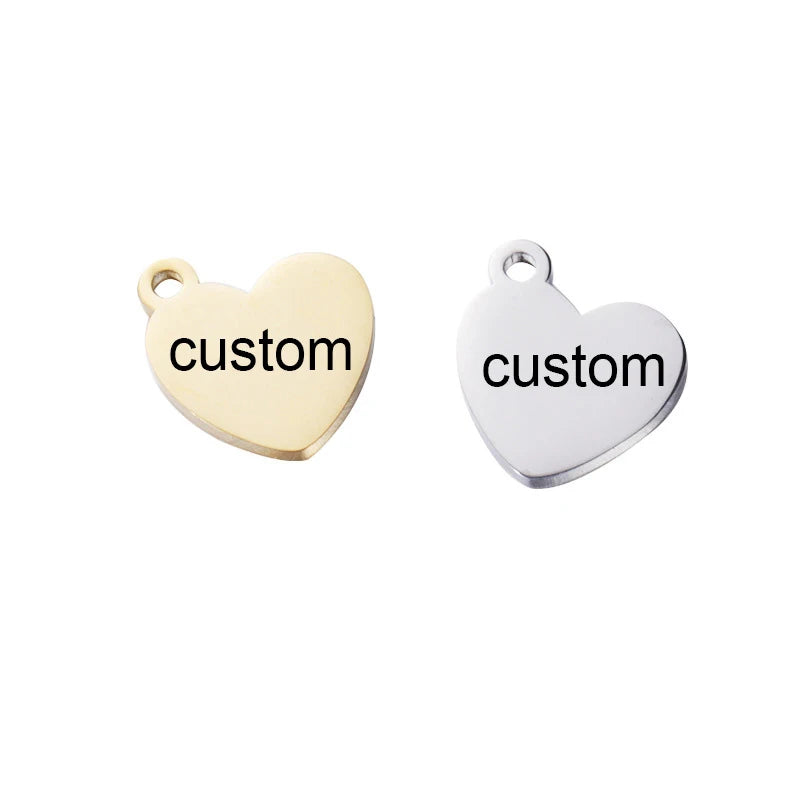 20pcs Stainless Steel Heart Charms for DIY Jewelry