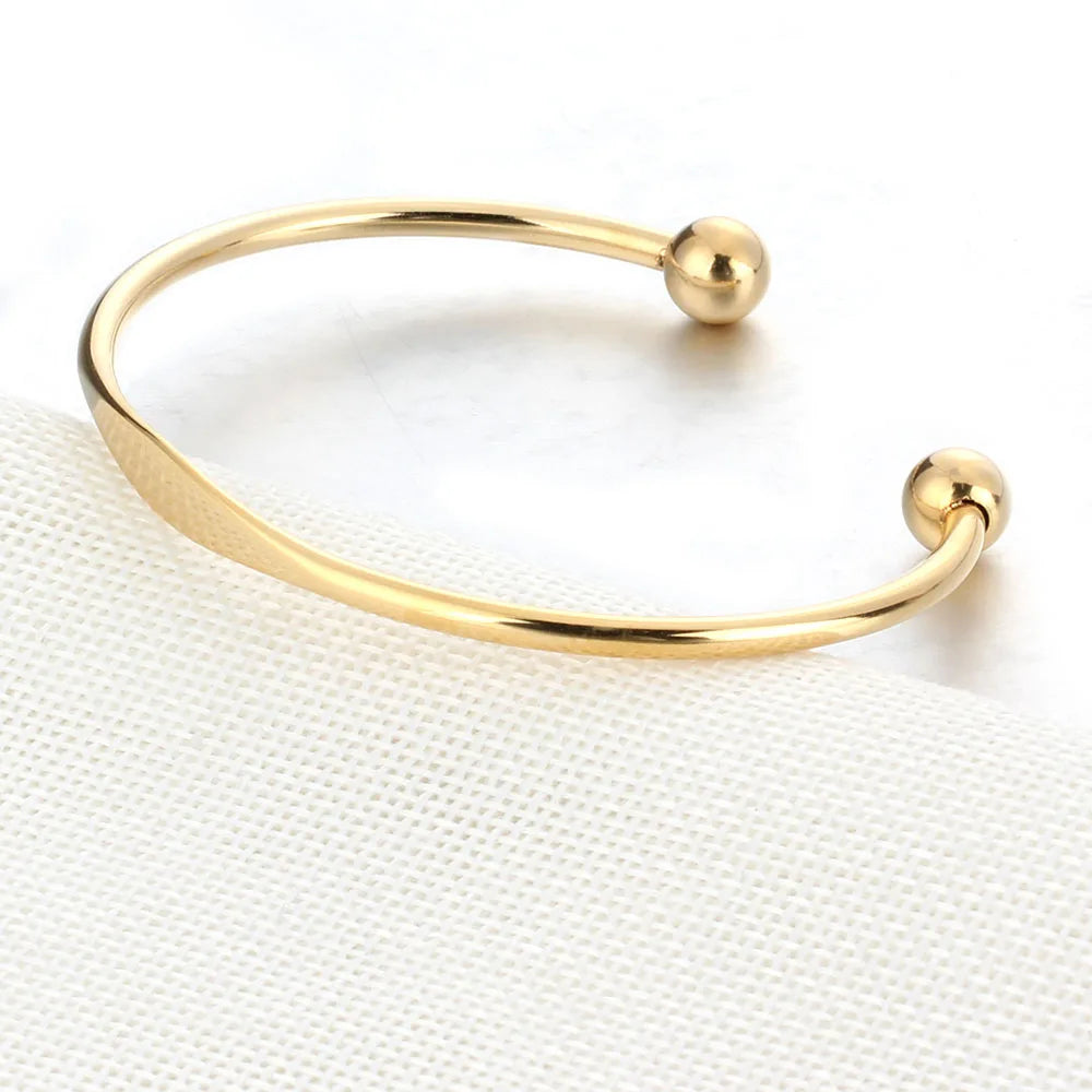 Personalized Name Cuff Bracelet Engraved Stainless Steel Jewelry Gift