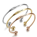Personalized Name Cuff Bracelet Engraved Stainless Steel Jewelry Gift