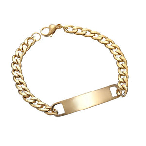 Personalized Stainless Steel Bracelet Men Name Text Smooth Curved Bracelets Gift