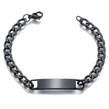 Personalized Stainless Steel Bracelet Men Name Text Smooth Curved Bracelets Gift