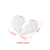 Custom Stainless Steel Broken Heart Charms - DIY Split Heart Jewelry - 10sets