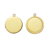Stainless Steel Circle Rope Border Charms Round Tray Pendant 10pcs