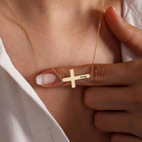 Custom Stainless Steel Cross Name Pendant Necklace