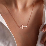 Custom Stainless Steel Cross Name Pendant Necklace