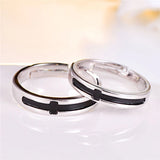 Personalized Enamel Couples Rings Set