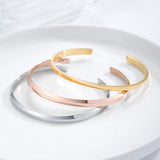 Custom Engraved Stainless Steel Cuff Bracelet for Women