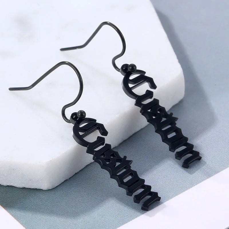Personalized Vertical Name Earrings
