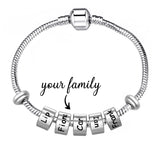 Family Names Bead Charms Bracelets Snake Chain Bangle Men&Women SL-168