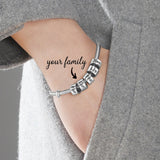 Family Names Bead Charms Bracelets Snake Chain Bangle Men&Women SL-168