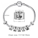 Family Names Bead Charms Bracelets Snake Chain Bangle Men&Women SL-168