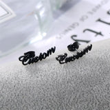 Personalized Stainless Steel Name Earrings For Women Girls Rose Silver